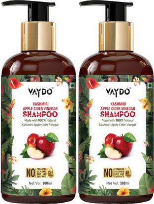 vaydo Kashmiri Apple Cider Vinegar Shampoo For Dry & Frizzy Hair, with Argan & Apple Cider Vinegar, Stronger Hair, Moisturizes Hair, Promotes Hair Growth, Makes Your Hair Shiny - No Sulphate, No Parabens (600 ml)