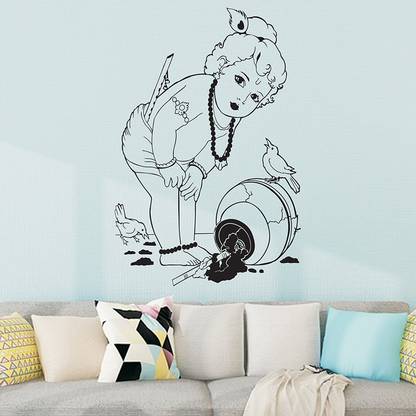 MMD DECORATION Krishna Kanhaiya Wall Stencil (Size :- 16" X 24") Krishna Kanhaiya Wall Stencil (Pack of 1, Religion) Reusable Wall Painting Stencil for Home Decoration Wall Stencil Wall Stencil Stencil