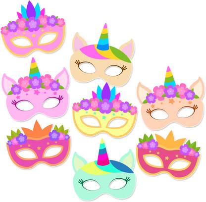 Suruchi Strokes Unicorn Party Eye Mask (8 pcs) Party Mask