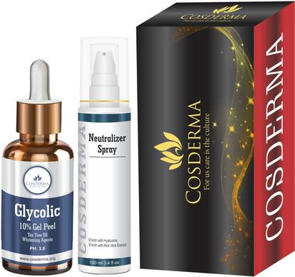 COSDERMA AHA Glycolic peel 10% Exfoliating Home use mild peel