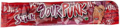 Sour Punk Strawberry Flavour Candy Stick, 40 g Strawberry Sour Candy