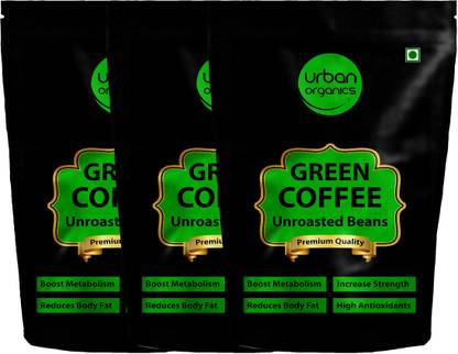 Urban Organics Combo of 3 Green Coffee Beans for Weight Loss fast Unroasted Arabica Natural Immunity Booster (250 gram each) Coffee Beans
