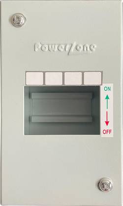POWERZONE 4 way (Single Phase) Single Door Metal MCB Box - DB Distribution Board