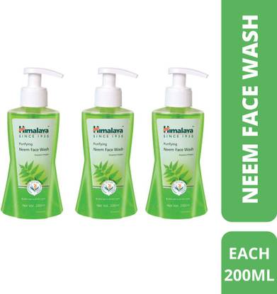 HIMALAYA Purifying Neem  200ml Each (Pack of 3) Face Wash