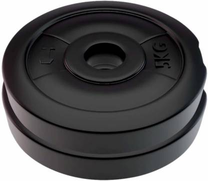 Giovane 10 kg PVC Filled Weight Plates Concrete Set (Black, 5kg x 2 = 10kg ) Home Gym Combo