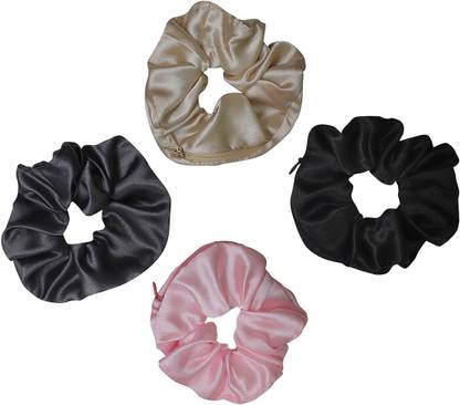 Matkooz SATIN SILK SECRET ZIP POCKET SCRUNCHIES-7_4 Rubber Band