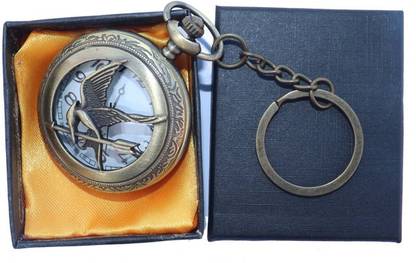 OFFO Merch Keychain / Keyring with Vintage Style Designer Pocket Watch(Hunger games) Key Chain