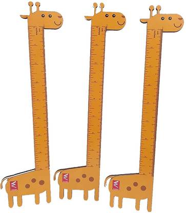WISSEN Giraffe Wooden Ruler Scale for Childrens/ Nursery Kids (Pack of 10)