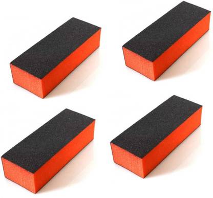 virkart 4pcs Nail Art Shiner Buffer Block Orange Buffing Sanding File