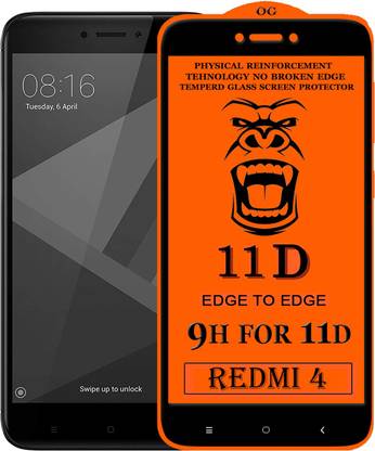 Gorilaorginal Edge To Edge Tempered Glass for Mi Redmi 4