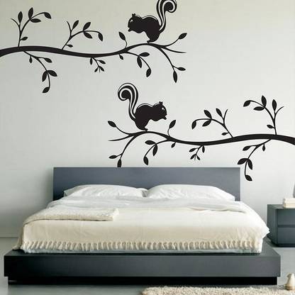 MMD DECORATION Naughty Tom Wall Stencil Squirrel and tree DIY Reusable Wall Painting Stencil for Home Decoration tree Stencil Stencil