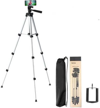 Klat Su Tripod Taka-Tak/Snack Video|Josh/Moj|Ticktock|Likee Mobile Phone Tripod Stand With Mobile Clip Holder Bracket, Light Weight, Portable & Foldable 3-Way Head Compatible for Mobile Phones & SLR/DSLR Tripod Tripod Tripod