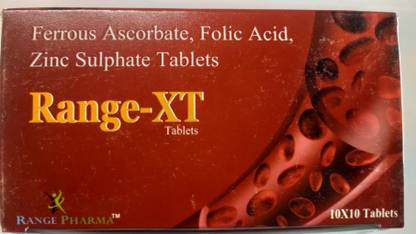 RANGE PHARMA Ferrous Ascorbate Folic Acid, Zinc Sulphate Tablets