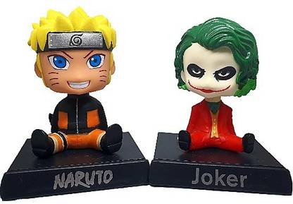 Daiyamondo Japanese Character Naruto With Red Joker Big Size Bobble Head - Action Figure Moving Head Bobblehead Spring Dancing PVC Bobble Spring Dancing Doll Toy Car Dashboard Bounce Toys for Car Interior Dashboard