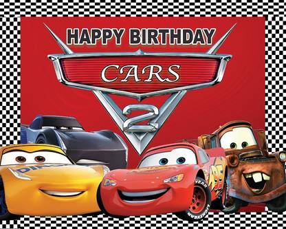 Simply Good F1 Cars Theme Birthday Party Banner (4ft Height x 5ft Width) Banner