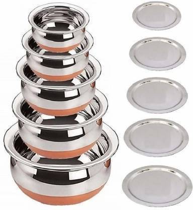VVG TRADERS Stainless Steel Serving Bowl NEW Cooking Bowel Set of 5