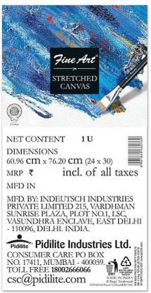 Fine Art 24 X 30 Inch Stretched Canvas Back Fold Cotton Fine Grain Stretched Canvas Board (Set of 1)