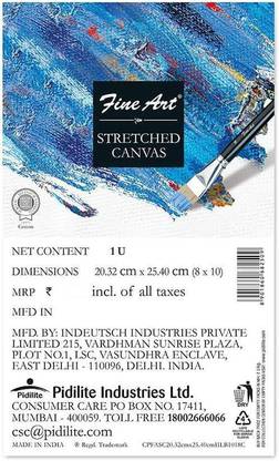 Fine Art 8 X 10 Inch Back Fold Cotton Fine Grain Stretched Canvas Board (Set of 1)