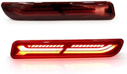 guruji system car Reflector LED Brake Light Compatible for Bumper Rear/Back Drl with wiring for car ; Set of 2 Car Reflector Light