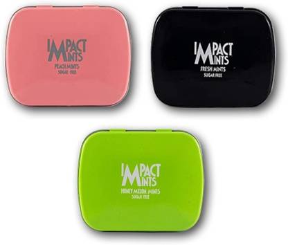 Impact Mints Peach Mint + Fresh Mint + Honey Melon Mint | Multi Flavor Combo Peach, Fresh, Honey Melon Mint