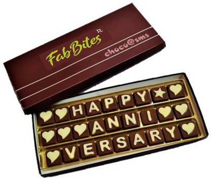 FabBites Happy Anniversary Chocolate Message Bars