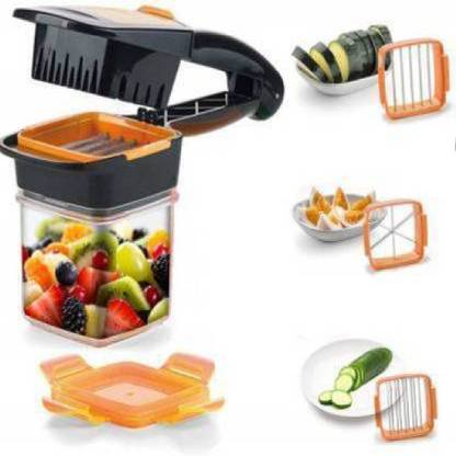 KitchenTech 5 in 1 Dicer Fruit Vegetable Cutter Nicer Dicer Quick Stainless Steel Choppe Vegetable & Fruit Chopper (NICER DICER) Vegetable Slicer