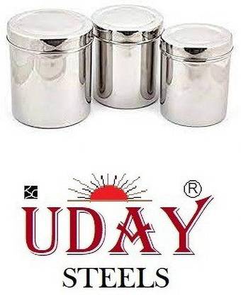 UDAY STEELS Steel Grocery Container  - 5000 ml, 6500 ml, 8000 ml