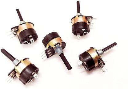 ERHIndia (Pack of 5) 10k Potentiometer with Knob Linear Resistor Volume controllerON-Off. 10 Kilo Ohm Volume Control with Knob Power Supply Electronic Hobby Kit