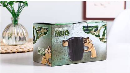 GEEKMONKEY Gun Ceramic Pistol Grip Handle Coffee 350 ml Ceramic Coffee Mug
