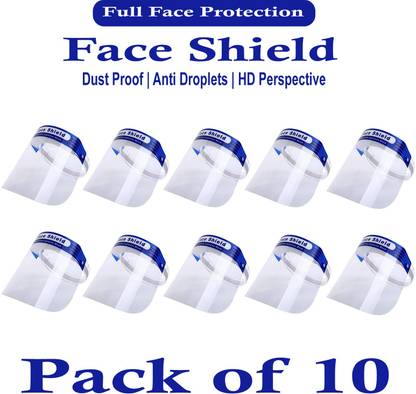 Square Designs Fluid Resistant Clear Full Face Masks Protective Anti-Splash Facial Cover with Elastic Band and Soft Sponge Face shield mask Safety Visor
