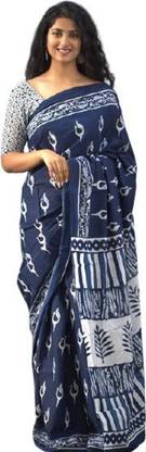 Geometric Print Ikkat Pure Cotton Saree
