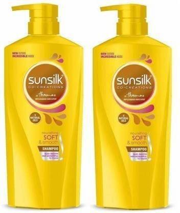 SUNSILK NOURISHING SOFT & SMOOTH YELLOW SHAMPOO PACK OF 2 - (650ML) - FOR MEN & WOMEN