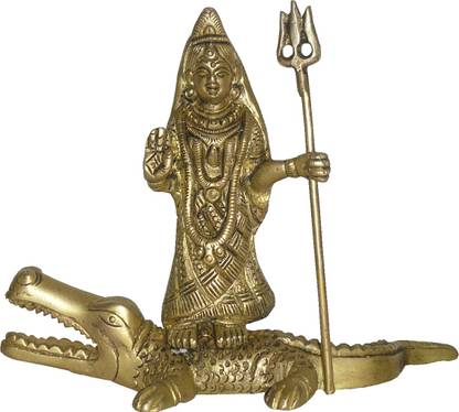 B H A R A T H A A T Brass Goddess Khodiyar Devi Maa Idol Statue Murti Showpiece (5.2 x 1.8 x 3.8 inches) Decorative Showpiece  -  9.65 cm