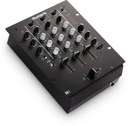 Numark M4 |3-Channel Rack Mountable DJ Scratch Mixer with 3-Band EQ, Club-Ready Inputs, Mic Input and Reverse/Slope Controls Powered Sound Mixer