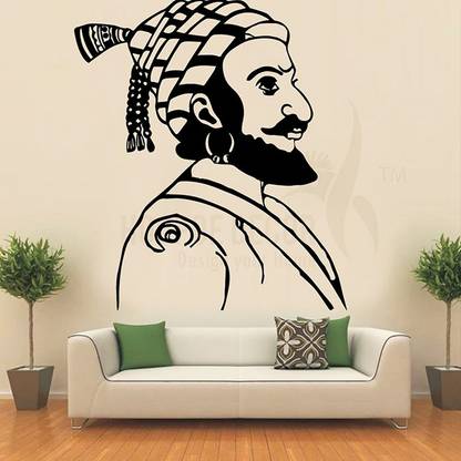 MMD DECORATION SHIVAJI Art Wall Stencil SHIVAJI Wall Art Stencil Size : ( 16-inch x 24-inch) Reusable Wall Painting Stencil for Home Decoration Wall Stencil Stencil (Pack of 1 ) Wall Stencil Stencil