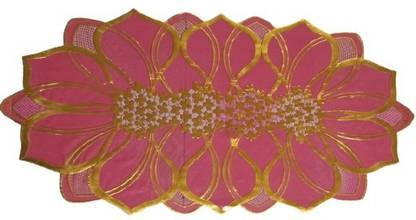 DELHI PVC CORP Gold, Pink 80 cm Table Runner