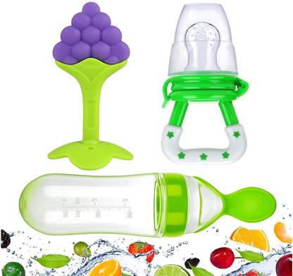 HIKIPO Presents High Quality Fruit Nibbler juicer Silicone Spoon Bottle with Teether Teether and Feeder