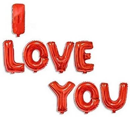 Spocco Solid ™Alphabet Letter Balloon / Hanging I Love You Foil Balloon Letter Balloon