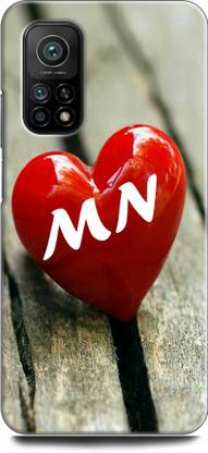 INDICRAFT Back Cover for Mi 10T M N, M LOVES N, NAME, LETTER, ALPHABET, MN LOVE, HART, BLUE
