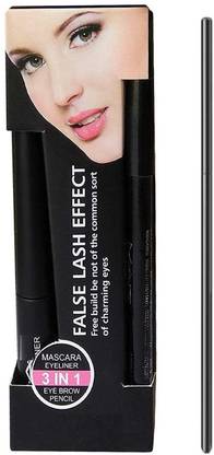 TYA Gen-II Hyper Glossy Liquid Eye Liner With Maxflash Mascara, Ecostay kajal & Eyebrow Pencil 4 in 1