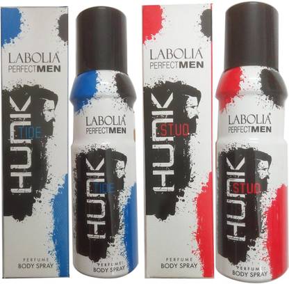 LABOLIA 1 Perfect men perfume body spray Hunk Tide (120ml) + 1 Perfect men perfume body spray Hunk Stud (120ml) Body Spray  -  For Men