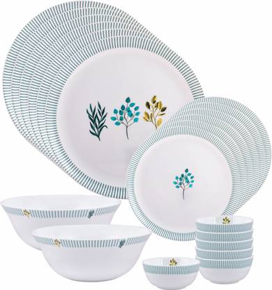 Goodhomes Pack of 20 Opalware Goodhomes Opalware Dinner Set (Set of 6pcs Dinner Plate, 6pcs Quarter Plate, 2pcs Open Serving Bowl, 6pcs Veg Bowl) Dinner Set