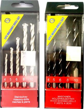 Qualigen Dream 5pc Wood Drill Bit Set and 5pc Masonry Drill Bit 100 % High Quality