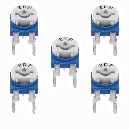 TechInfo VARAIBLE RESISTOR 203,PRESET Variable Resistor (20 kilo ohm 5%) Pack of 5 Electronic Components Electronic Hobby Kit