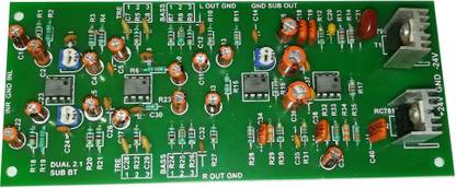 Diycart 2.1 Pre Amp Bass Treble Sub Woofer board with Low pass Filter and Gainer JRC NE5532 for Home Audio HiFi Audio Electronic Components Electronic Hobby Kit