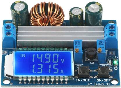 IDUINO Buck Boost Converter Display, Buck-Boost Board DC 5.5-30V 12v to DC 0.5-30V 5v 24v Adjustable Constant Current Voltage Step UP Down Voltage Regulator 3A 35W Power Supply Module Display Lights Electronic Hobby Kit