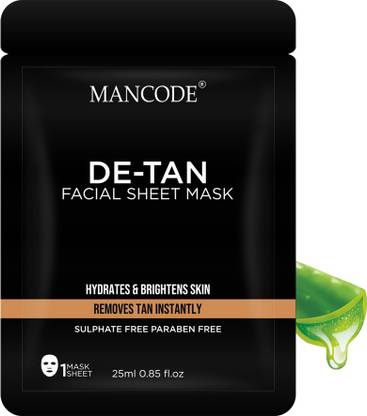 MANCODE De-Tan Facial Sheet Mask, 25ml (25 ml)
