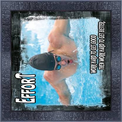 pnf 588-MOTIVATIONAL QUOTES work hard to gat good then work hard to gat better with Wooden Synthetic Frame Digital Reprint 13 inch x 13 inch Painting