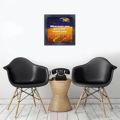 pnf 615-MOTIVATIONAL QUOTES wherever you go in life leave your mark with Wooden Synthetic Frame Digital Reprint 13 inch x 13 inch Painting