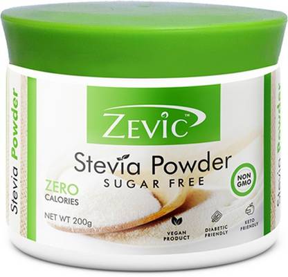 Zevic Natural Stevia Sweetener Powder | Zero Calorie Stevia Powder | Healthy Substitute For Sugar | 200gm Sugar
